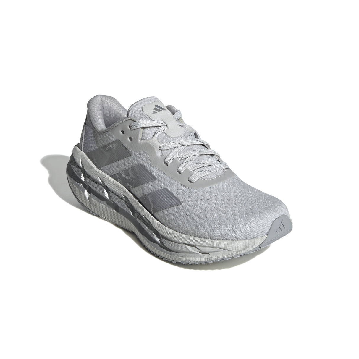 Gray athletic shoe on a white background