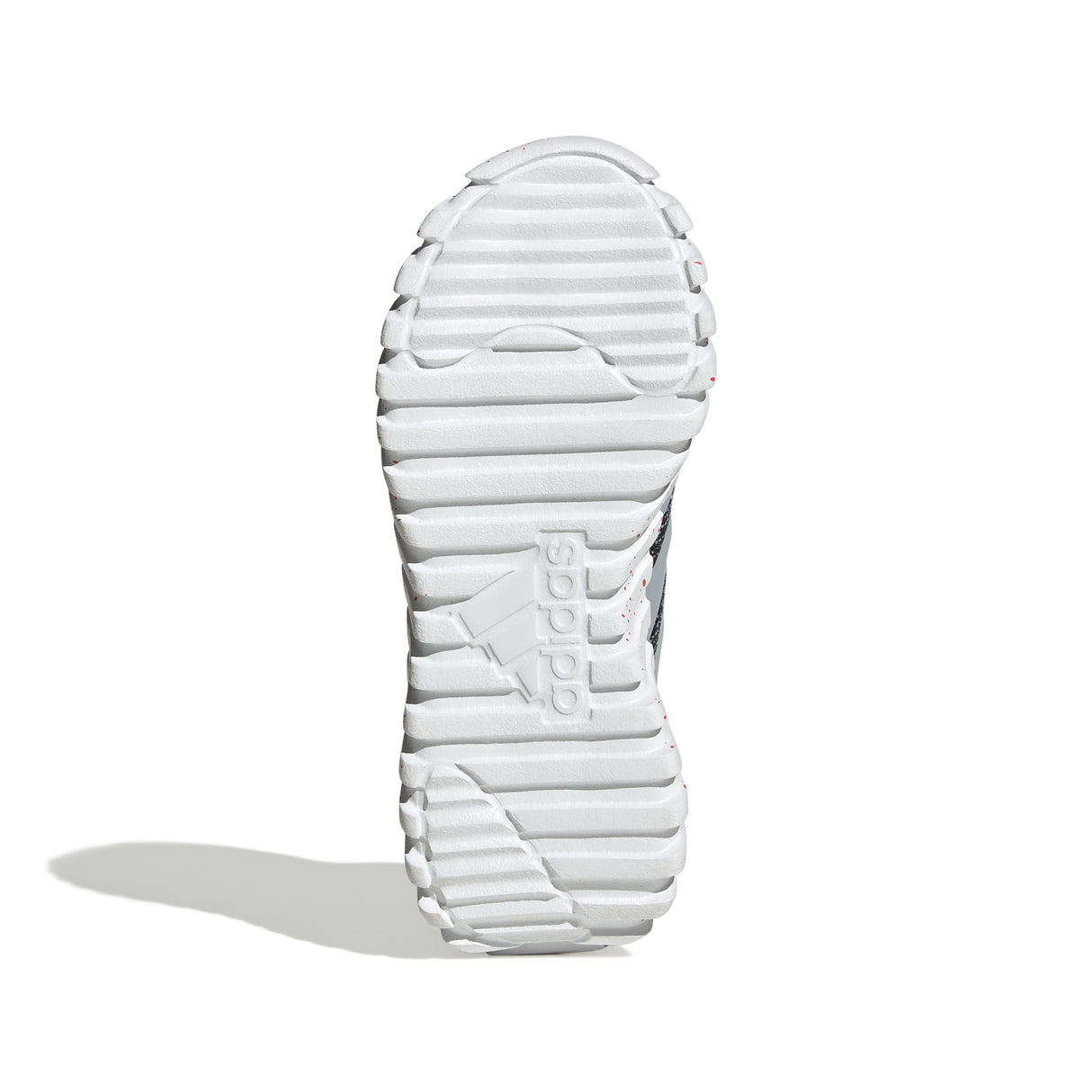 White sneaker sole with brand logo on a white background