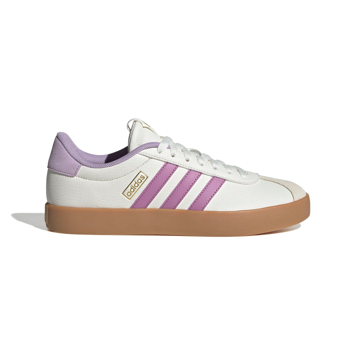 Adidas VL Court 3.0 - Womens Court Shoe | Cream - Purple | Sneakers Plus