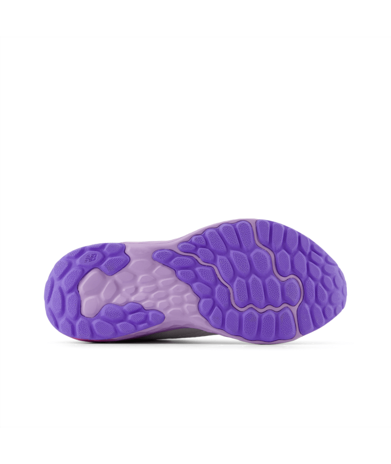Purple sole of a shoe on a white background