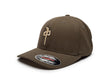 Brown cap with a logo on a white background