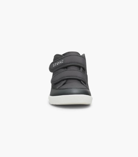 Stonz Journey Toddler & Kid Cool Weather Shoe in the colour Charcoal-Black. Shop Sneakers Plus