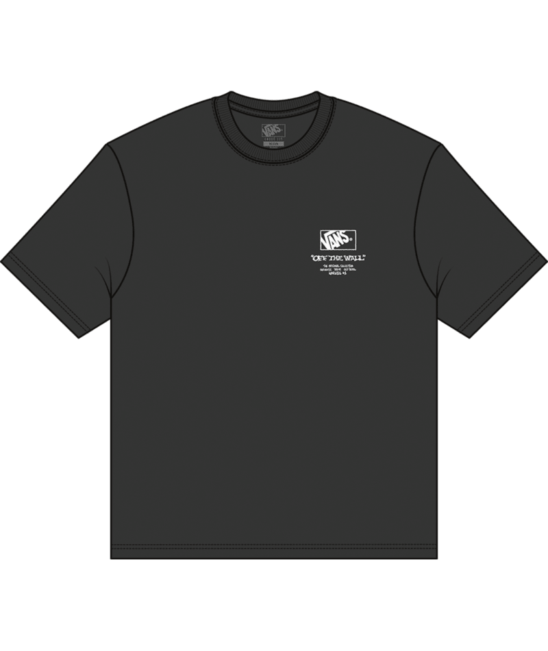 Black t-shirt with a logo on a transparent background
