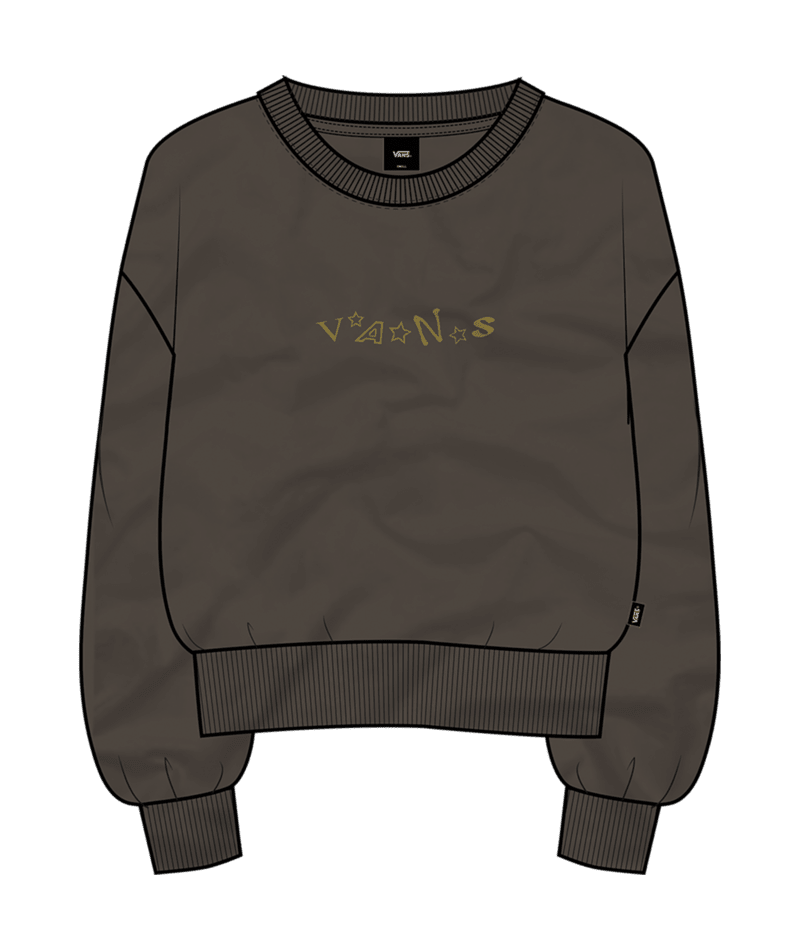 Greenish - Brown sweatshirt with 'Vans' logo on a transparent background