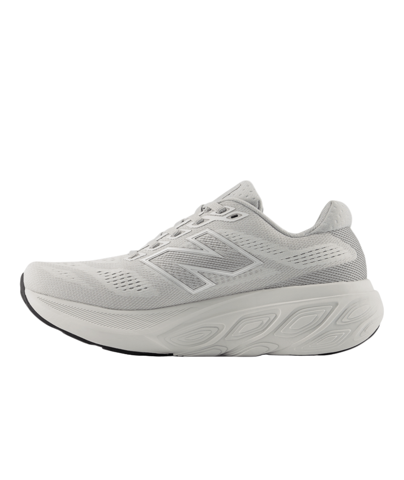 Gray running shoe on a white background
