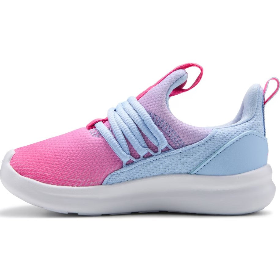 Pink and blue sneaker on a white background