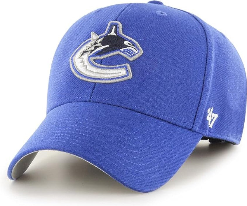 Blue cap with a logo on a white background