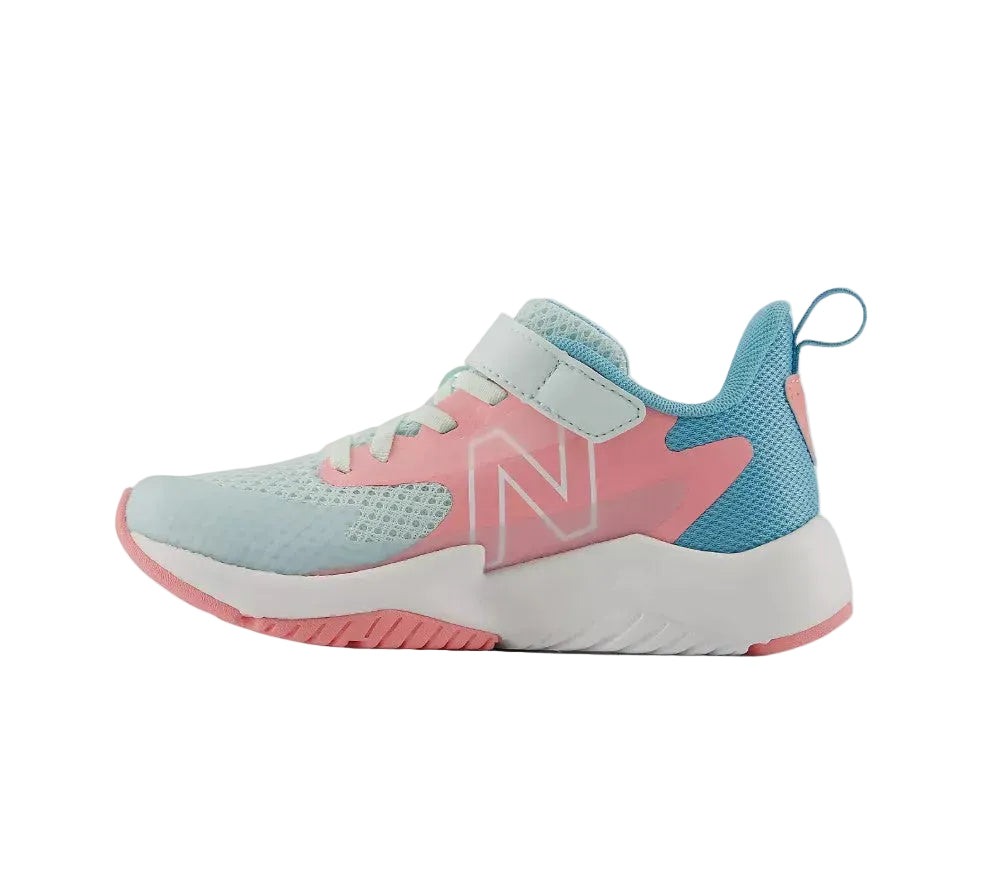 Pink and blue sneaker on a white background