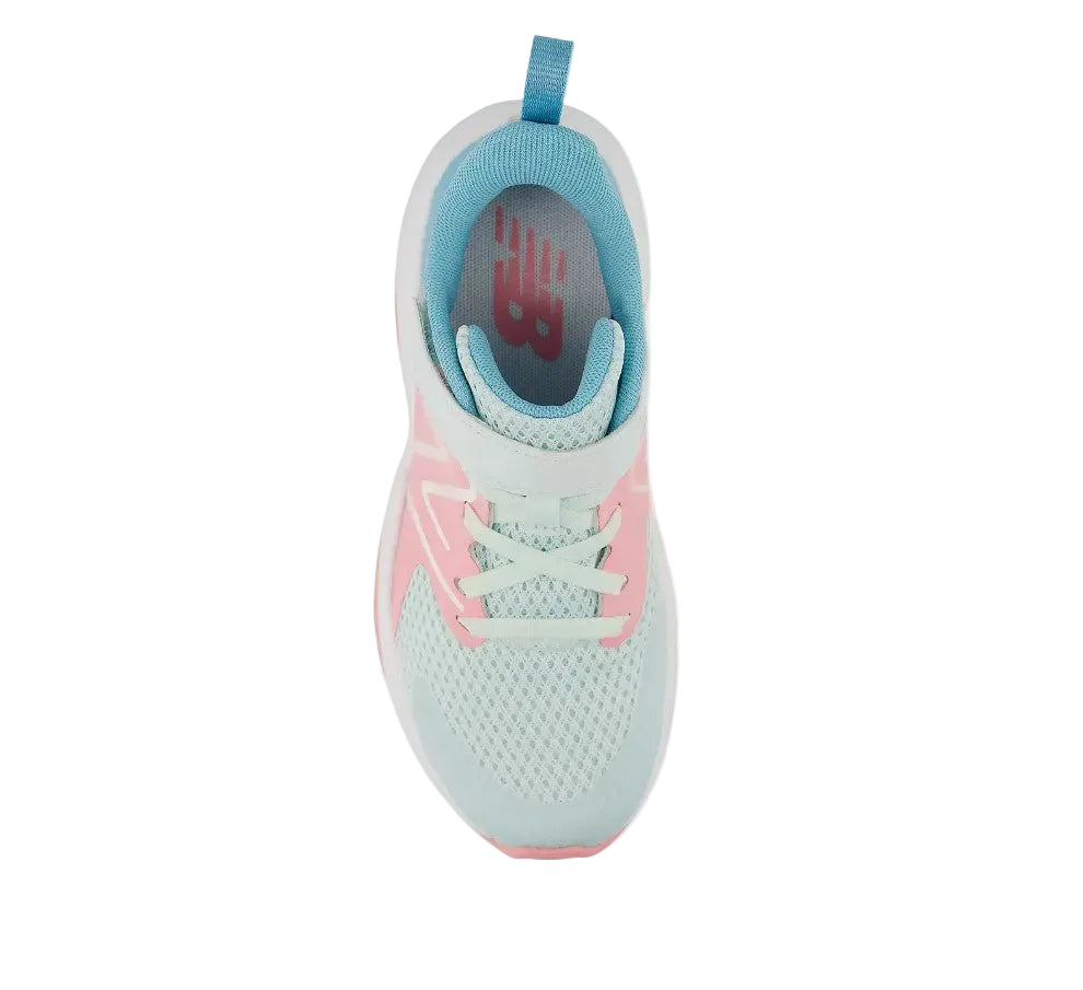 Light blue and pink sneaker on a white background
