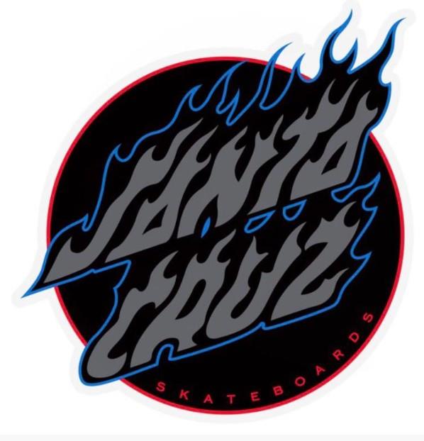 Santa Cruz Absent Flame Dot - 4" Sticker - Sneakers Plus