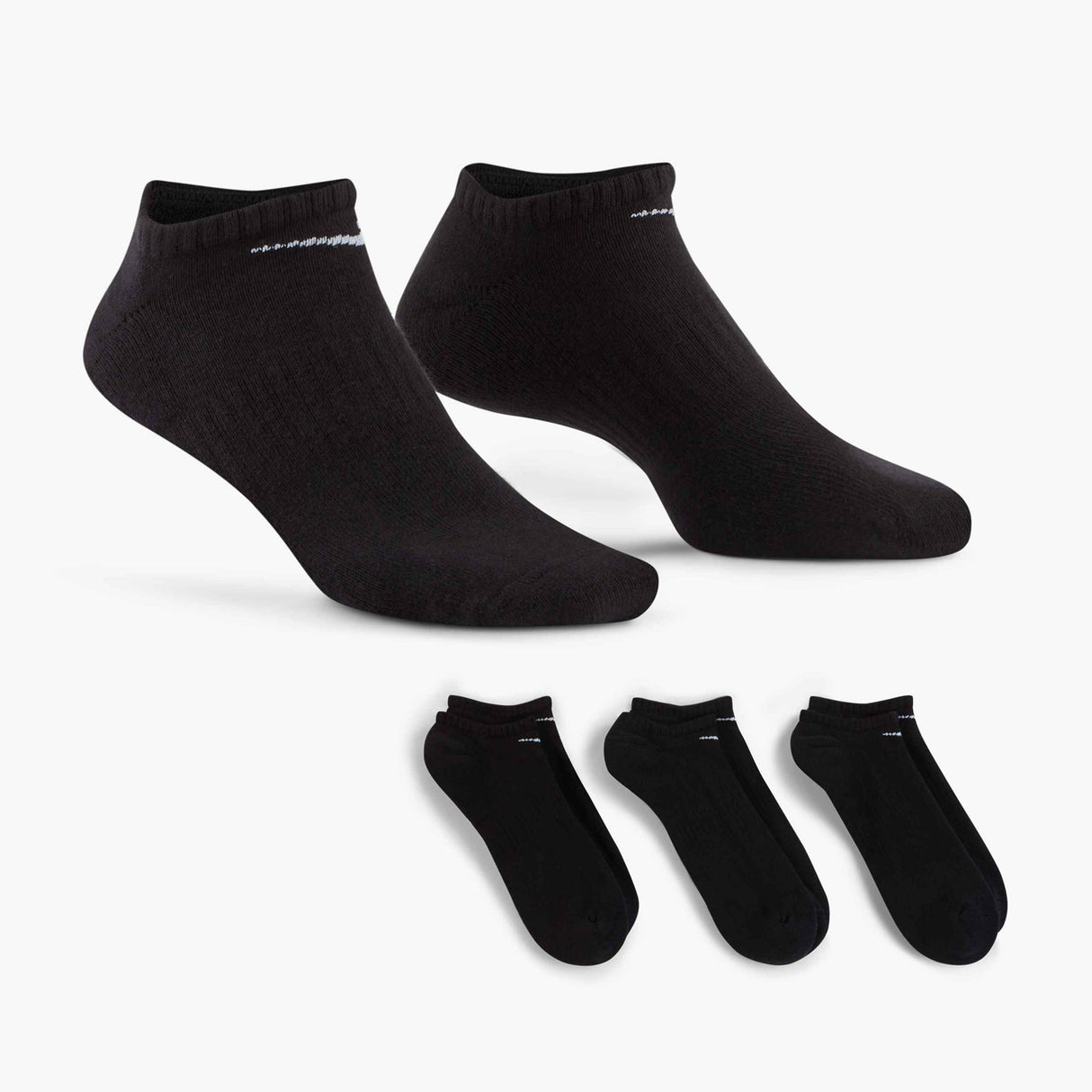 Set of black ankle socks on a white background