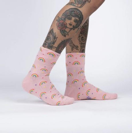 Sock It To Me Womens Turn Cuff Crew Socks - Sneakers Plus