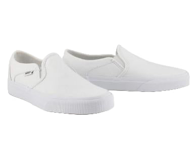 Vans Womens Asher Slip On Shoes True White | Sneakers Plus