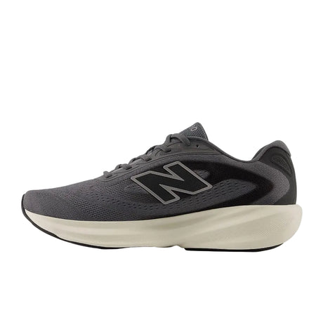 Gray running shoe with New Balance logo on a white background