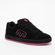 Black sneaker with pink accents on a white background