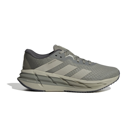 Gray Adidas running shoe on a white background.  Can be purchased at www.sneakersplus.ca