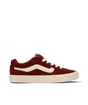 Maroon and white Vans sneaker on a transparent background.  Can be purchased at www.sneakersplus.ca