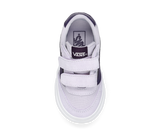 light purple Vans sneakers with dark purple accents on a white background