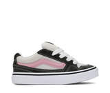 Black, white, and pink sneaker on a white background
