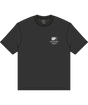 Black t-shirt with a logo on a transparent background