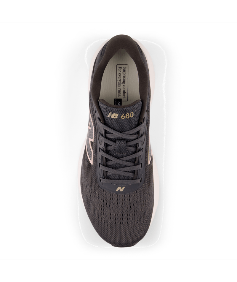 Gray running shoe with 'New Balance' branding on a white background
