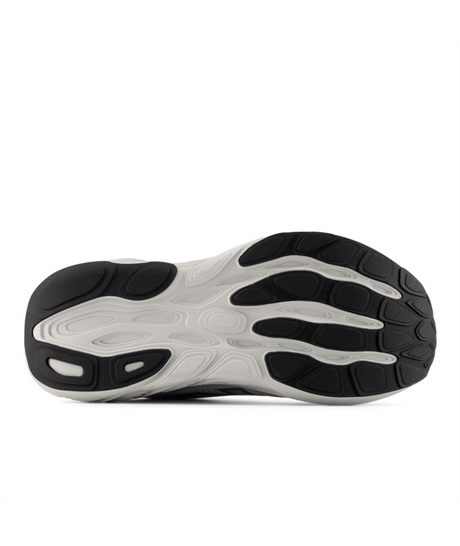 Close-up of a black and white athletic shoe sole on a white background