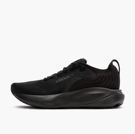 Black athletic shoe on a white background