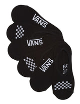 Set of black Vans socks with checkered pattern on a light gray background