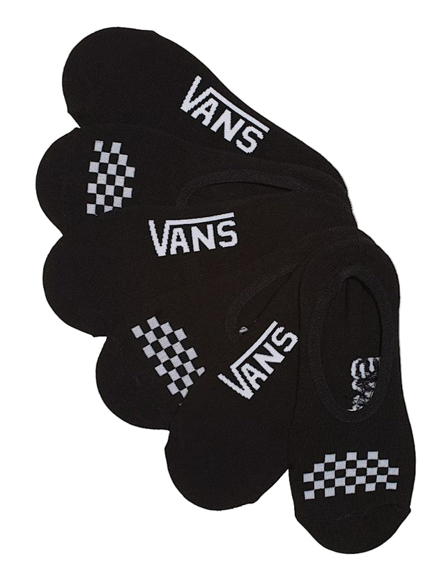 Set of black Vans socks with checkered pattern on a light gray background