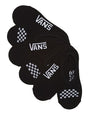 Set of black Vans socks with checkered pattern on a light gray background