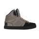 Grayish brown and black high-top sneaker on a white background