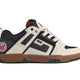 DVS skate shoe with black, white, and brown design on a white background