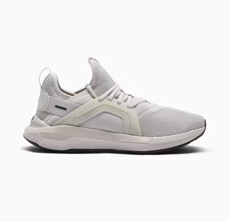 Gray Puma athletic shoe on a white background.  Can be purchased at www.sneakersplus.ca