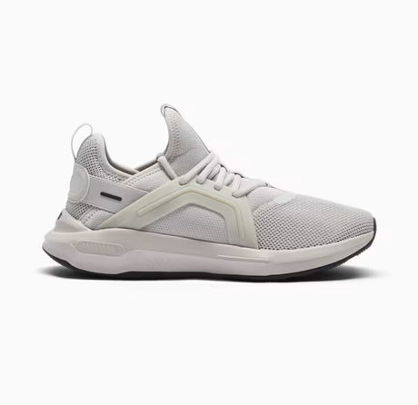 Gray Puma athletic shoe on a white background.  Can be purchased at www.sneakersplus.ca