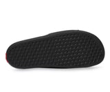 Black quilted wallet on a white background