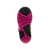 Close-up of a pink and black sole on a white background