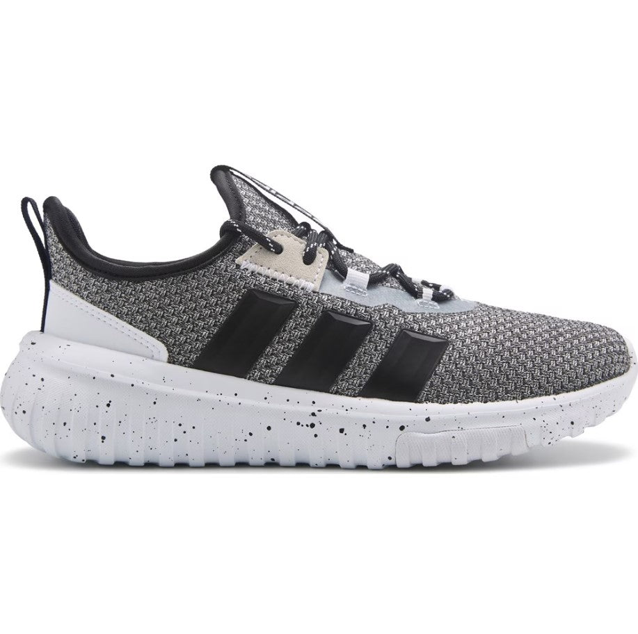 Gray and black Adidas sneaker on a white background