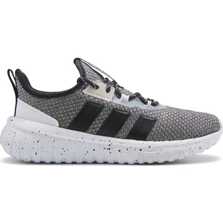 Gray and black Adidas sneaker on a white background