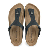 Pair of Biotime brown sandals with black straps on a white background from Sneakers Plus
