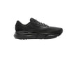 Black running shoe on a white background