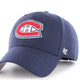 Blue baseball cap with Montreal Canadiens logo and '47' brand on a white background