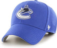 Blue cap with a logo on a white background
