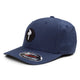 Blue cap with a logo on a white background