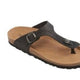Black Biotime sandal with a tan insole on a white background from Sneakers Plus
