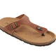 Brown Biotime sandal with a strap and buckle on a white background from Sneakers Plus