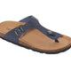 Navy sandal with cork sole on a white background Biotime Sandal