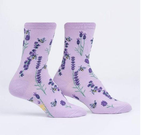 Sock It To Me - WOMENS Crew Socks Bees and Lavender | Sneakers Plus