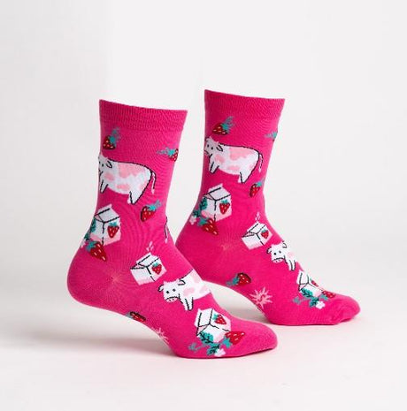 Sock It To Me - WOMENS Crew Socks Strawberry Milk | Sneakers Plus