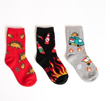 Sock It To Me - YOUTH Crew Socks 3 PK Tacosaurus | Sneakers Plus