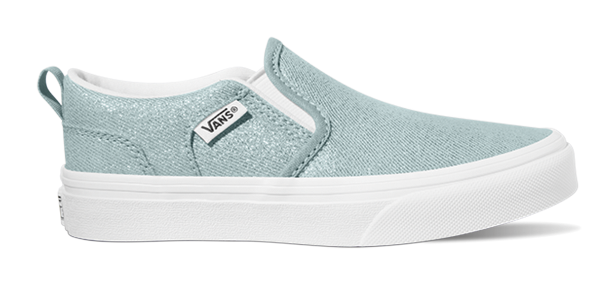 Vans Asher - Kids Slip On Shoe Shimmer Grey Mist | Sneakers Plus